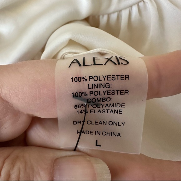 Alexis Alfi Ruffled High Low Dress Gown White SZ L - Picture 8 of 11